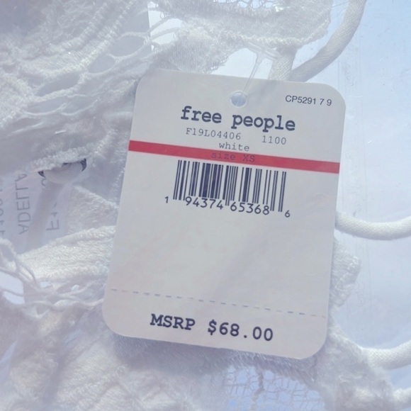 Free People Adella Cami White Size XS Extra Small NWT FP One - Picture 11 of 12